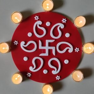 A-08: Acrylic Swastik-Paisley Design
